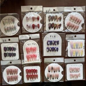 Assorted Press on Nail Sets - Bundle of 12